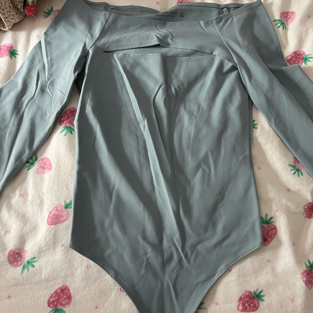 Abercrombie Light Blue Long Sleeve Bodysuit